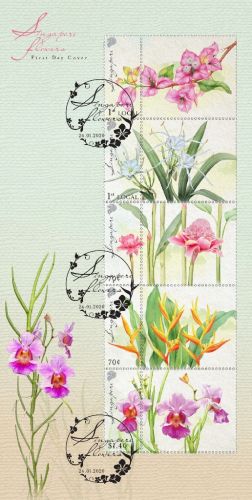Singapore Flowers MyStamp First Day Cover Affixed with MyStamp (MYSGFPF)