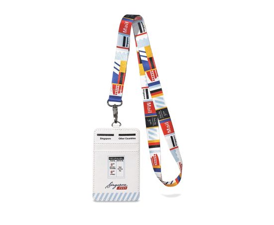 Posting Boxes of Singapore Collection - Lanyard with white posting box card holder (CSGPO044)