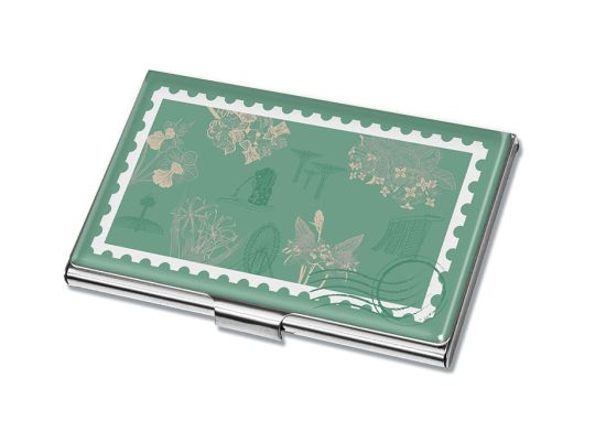 Singapore Flowers Collection II - Singapore Icons with flowers Name Card Holder (Green) (CSSF2CH4)
