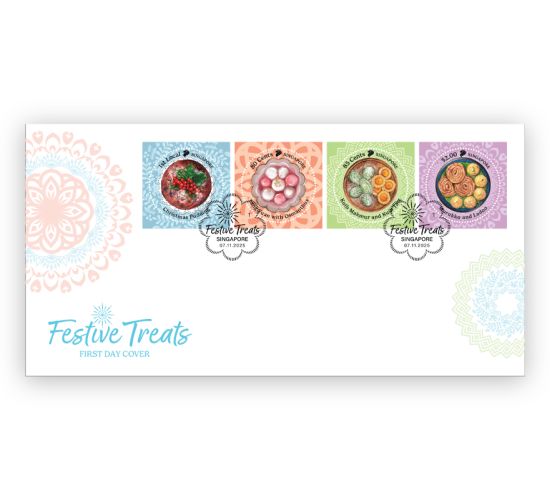 Festive Treats Precancelled FDC with stamps (CSL25PF) 