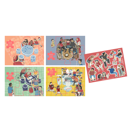 Together, As One United People - Postcards set of 4 designs with a Sticker Sheet 