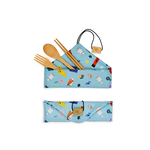 Posting Boxes of Singapore Collection - 3 pieces Cutlery Set with Pouch (CSGPO047)