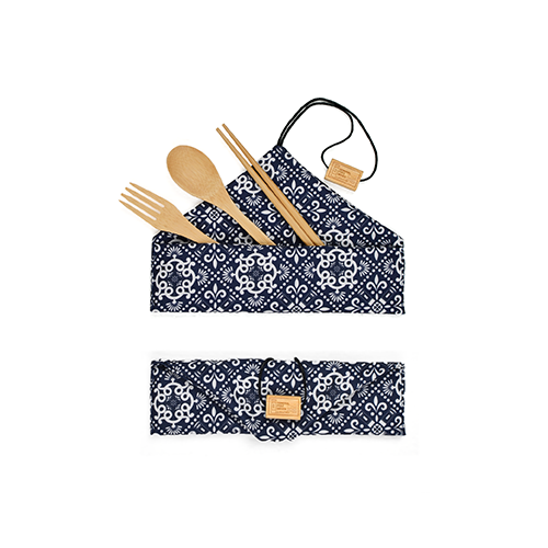 The Peranakan Lifestyle Collection - 3 pieces Cutlery Set with Pouch (CSPNKL01)