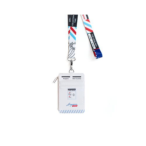 Posting Boxes of Singapore Collection - White Posting Box ID Card Holder with Zipper Pouch and Lanyard (CSGPO049)