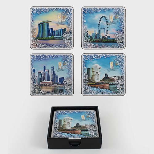 Singapore Flowers Collection II - Lacquer Coaster Set of 4 (CSSFLCOA)