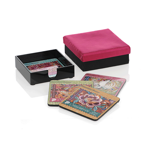 The Peranakan Collection - Peranakan Lacquer Coaster Set of 4 (CSGFT074)