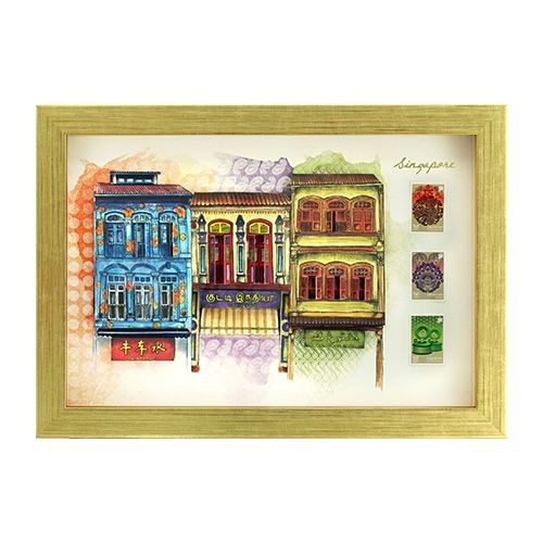 Singapore Traditional Sites - Shophouses (Framed) (CSTRS003)