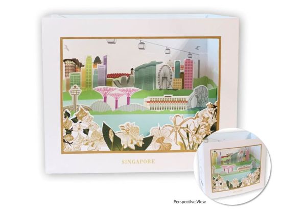 Singapore Flowers Collection II - Singapore Icons with flowers 3D Postcard  (CSSF2P3D)             