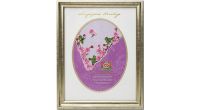 The Peranakan Collection - Kebaya Series - Pink Cherry Blossoms on Lilac Batik (CSFRMK4N)