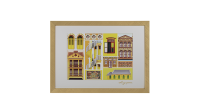 Colorful Culture of Singapore Collection -Shophouses Artprint, Yellow (Framed) (CSCCSAF3)