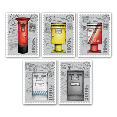 Posting Boxes of Singapore Postcards in a set of 5 Design (without stamps) (CSPBSPC1)