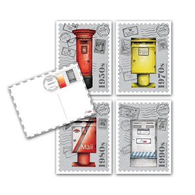 Posting Boxes of Singapore Postcards in a set of 5 Design Affixed with stamps (with 60c local stamps) (CSPBSPC3)
