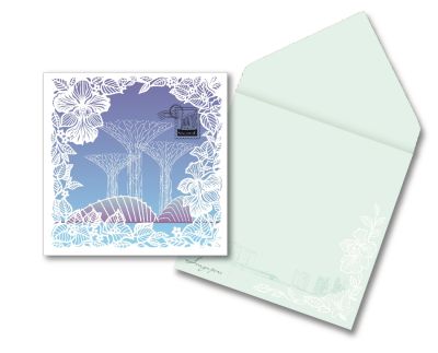 Singapore Flowers Collection II - Gardens by the Bay with laser cut flowers Greeting Card (CSSF2GC4)