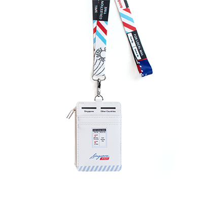 Posting Boxes of Singapore Collection - White Posting Box ID Card Holder with Zipper Pouch and Lanyard (CSGPO049)