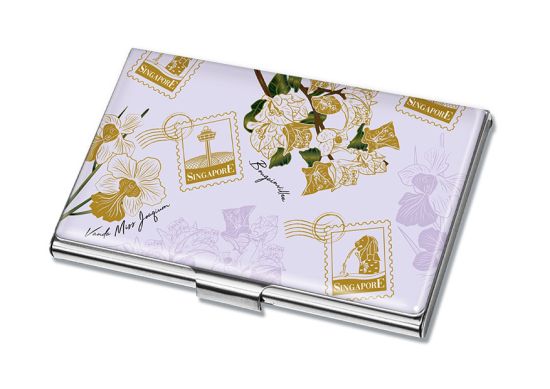Singapore Flowers Collection II - Singapore Icons with flowers Name Card Holder (Lilac) (CSSF2CH1)            